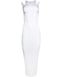 Mugler - Plaque Detail Maxi Knitted Dress - Lyst