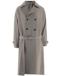 Giorgio Armani - Double-Breasted Belted Coat - Lyst