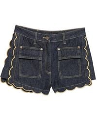 FARM Rio - Scalloped-Edge Pleated Shorts - Lyst