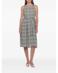 Emme - Emmgestro Patterned Sleeveless Cotton Midi Dress - Lyst