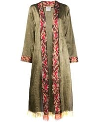 Forte Forte Geometric-trimmed Oversized Coat - Green