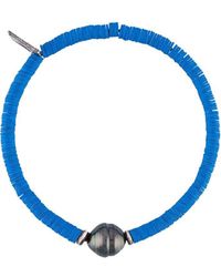 M. Cohen Perlenarmband mit Anhängern - Blau