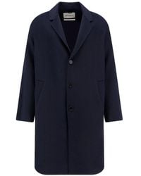 Amaranto - Manteau Boutonné À Revers Crantés - Lyst