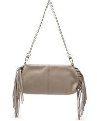 Maje - Miss M Fringed Pebbled-Leather Clutch Bag - Lyst