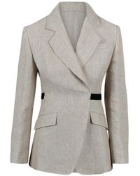 Max Mara - Belted Peak-Lapel Blazer - Lyst