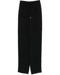 Elisabetta Franchi - Pantalones de satén con motivo de rombos en jacquard - Lyst
