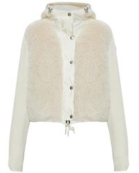 Moncler - Quilted Shearling-Panel Cardigan - Lyst