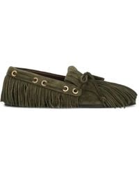 Etro - Suede Boat Loafers With Fringing - Lyst