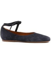 forte_forte - Square-Toe Ankle-Tie Ballet Flats - Lyst