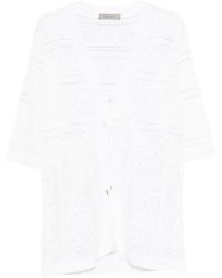 D.exterior - V-Neck Tie-Neck Cardigan - Lyst
