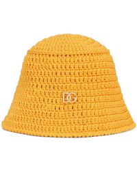 Dolce & Gabbana - Logo-plaque Crochet Bucket Hat - Lyst