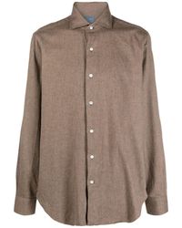 Barba Napoli - Spread-collar Cotton Shirt - Lyst