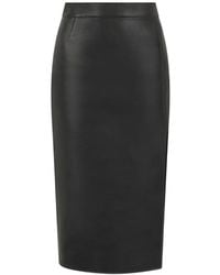 Roberto Cavalli - Leather Side-Slit Midi Skirt - Lyst