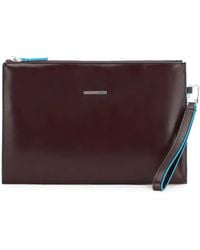 Piquadro - Logo-Plaque Wristlet Clutch Bag - Lyst