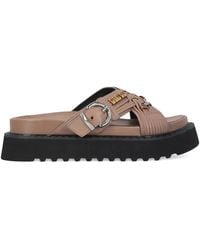 Pinko - Buckled Leather Sandals - Lyst