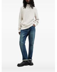 AllSaints - Half-Zip Waffle-Knit Sweater - Lyst