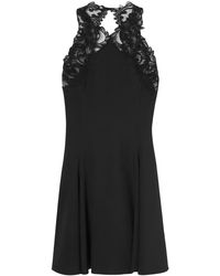 Versace - Vestido Corto Con Ribete De Encaje Barocco - Lyst