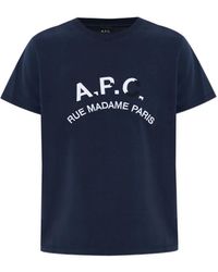 A.P.C. - Logo-Embroidered T-Shirt - Lyst