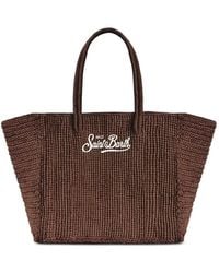 MC2 Saint Barth - Logo-Embroidered Raffia Tote Bag - Lyst