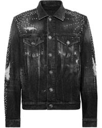 Philipp Plein - Denim Trucker Jacket Ls Studs - Lyst