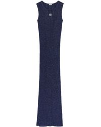 Loewe - Anagram-embroidered Ribbed Maxi Dress - Lyst