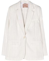Twinset - Striped Single-Breasted Blazer - Lyst