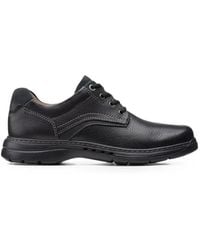 Clarks - Un Brawley Pace Grained-Leather Shoes - Lyst