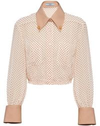 Prada - Polka-dot Cotton Shirt - Lyst