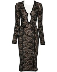 Elisabetta Franchi - Lace-Patterned Cut-Out Midi Dress - Lyst