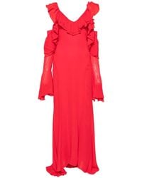 Blumarine - Ruffled Cold-shoulder Maxi Dress - Lyst
