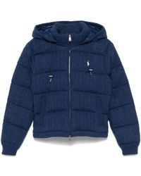 Polo Ralph Lauren - Cable-Knit Hooded Puffer Jacket - Lyst