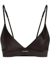 Karl Lagerfeld - Triangel-Bh Mit Logo - Lyst