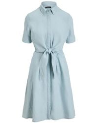 Ralph Lauren - Tie-Waist Midi Dress - Lyst