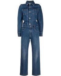 Stella McCartney - Vintage-Wash Denim Jumpsuit - Lyst