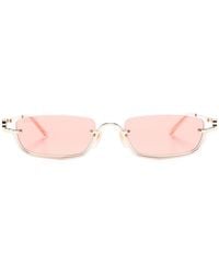 Gucci - Metallic Rectangular-Frame Sunglasses - Lyst