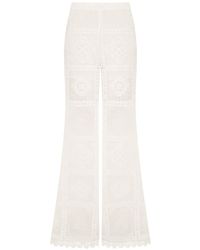 Zimmermann - Aster Embroidered Palazzo Pants - Lyst
