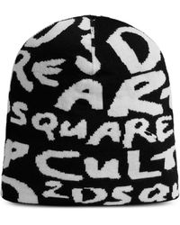 DSquared² - Logo Intarsia-knit Wool Beanie - Lyst