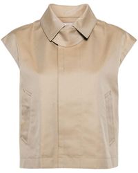 Sacai - Pleated Cropped Blouse - Lyst