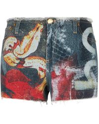 Roberto Cavalli - Abstract-Print Shorts - Lyst