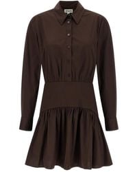STAUD - Rocco Gathered Mini Dress - Lyst