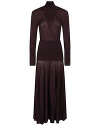 Rabanne - Button-Cuff Knitted Midi Dress - Lyst