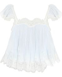 LoveShackFancy - Lava Lace Trim Blouse - Lyst