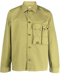C.P. Company - Logo-embroidered Chest-pocket Shirt - Lyst