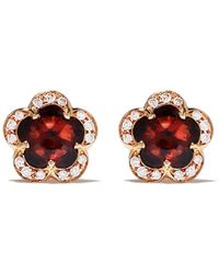 Pasquale Bruni - 18kt Rose Gold Diamond Garnet Figlia Dei Fiori Stud Earrings - Lyst