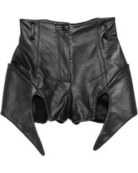 MITILIANE COUTURE - Cut-Out Leather Shorts - Lyst