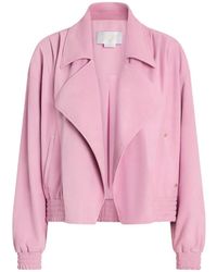 Genny - Shirred-Trim Notched-Lapel Jacket - Lyst