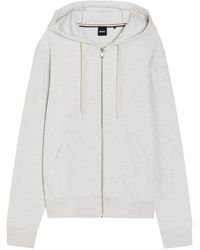 BOSS - Spence Zip-Up Drawstring Hoodie - Lyst