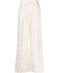 Forte Forte - Embroidered Palazzo Pants - Lyst
