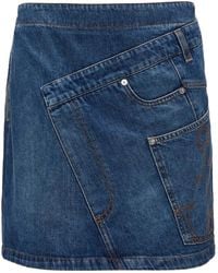 JW Anderson - Twisted Denim Mini Skirt - Lyst