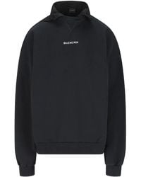 Balenciaga - Sudadera de algodón con capucha y logo bordado - Lyst